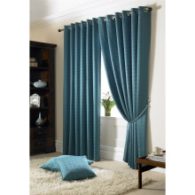 Madison Lined Eyelet Ring Top Teal Curtains, 66x72 per Panel, Pair, Insulated, Foiled Squares