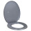 (Grey) Coloured Hinged Oval Shape Plastic WC Toilet Seat 2