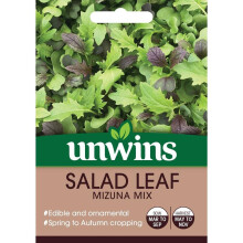 Unwins Grow Your Own Edible Peppery Taste Mizuna Mix Salad Leaf Seeds