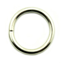 HAND Pack of 20 Silver Tone Metal O Rings for Bags, Belts, Webbing, Straps, Buckles, Shoes - 25 mm Diameter