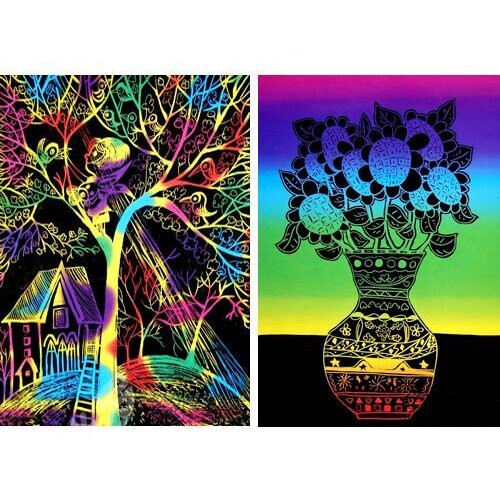 HAND JM-0246 Scratch Art Paper 29 cm x 21 cm Multicoloured 5 Sheets