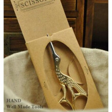 Classic Forged Stork Embroidery Scissors, Gold Plated Finish 3.6