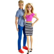 Barbie & Ken Puppen Set, 2er-Pack mit abnehmbaren Kleidern, Denim-Hemd & pinker Bluse (Amazon Exklusiv)