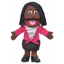 14" Barbara, Black Mom / Teacher, Hand Puppet