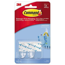 MMM17092CLR - Command Small Clear Hooks with Clear Strips 17092CLR
