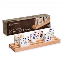 Yellow Mountain importerer Premium b?getr? Domino stativer/bakker (10-tommer) - S?t med 4 - Domino holdere til mexicansk Train Chickenfoot og and