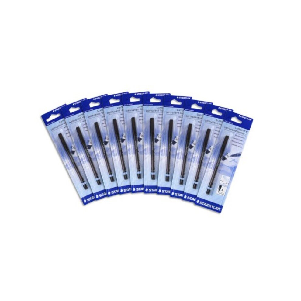 Staedtler Lumocolor Permanent Laundry Marker Line Width 0.6mm Black Ref 319LMF9 [Pack 10]