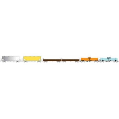 N Mixed Freight Train Set - 6 Car Assortment