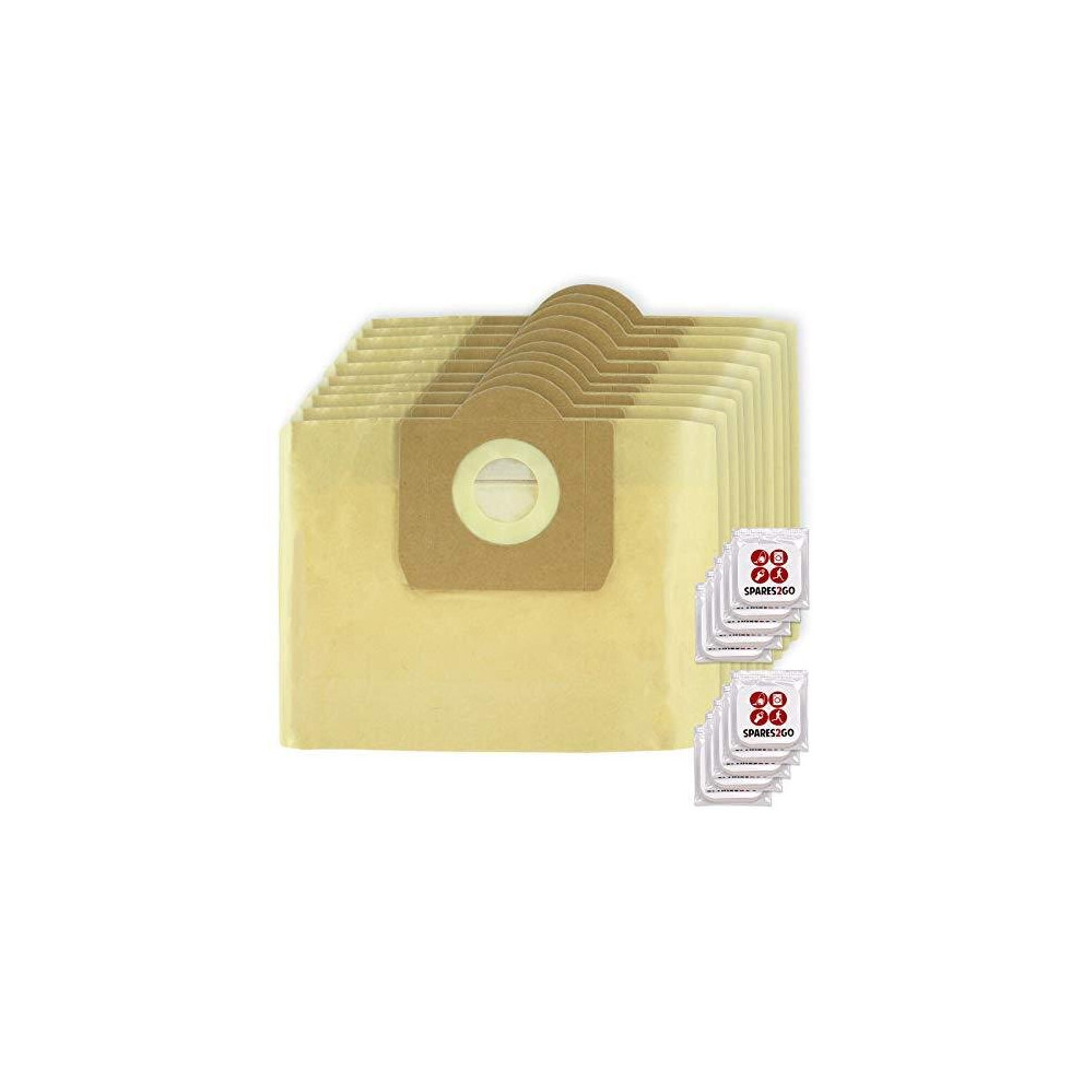 Spares2go Vacuum Cleaner Dust Bags For Karcher Wd3 Wd3p Mv3 Wet & Dry (Pack Of 10 + Freshener Tabs)