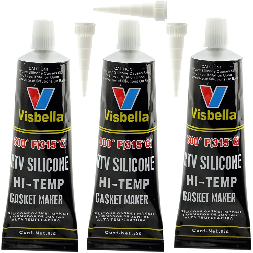 Visbella Silicone Engine Repair Gasket Seal Maker High Temperature Heat Resistant From -80ÃÂºf To 600ÃÂºf (, Pack Of 3) Black 5056026740005