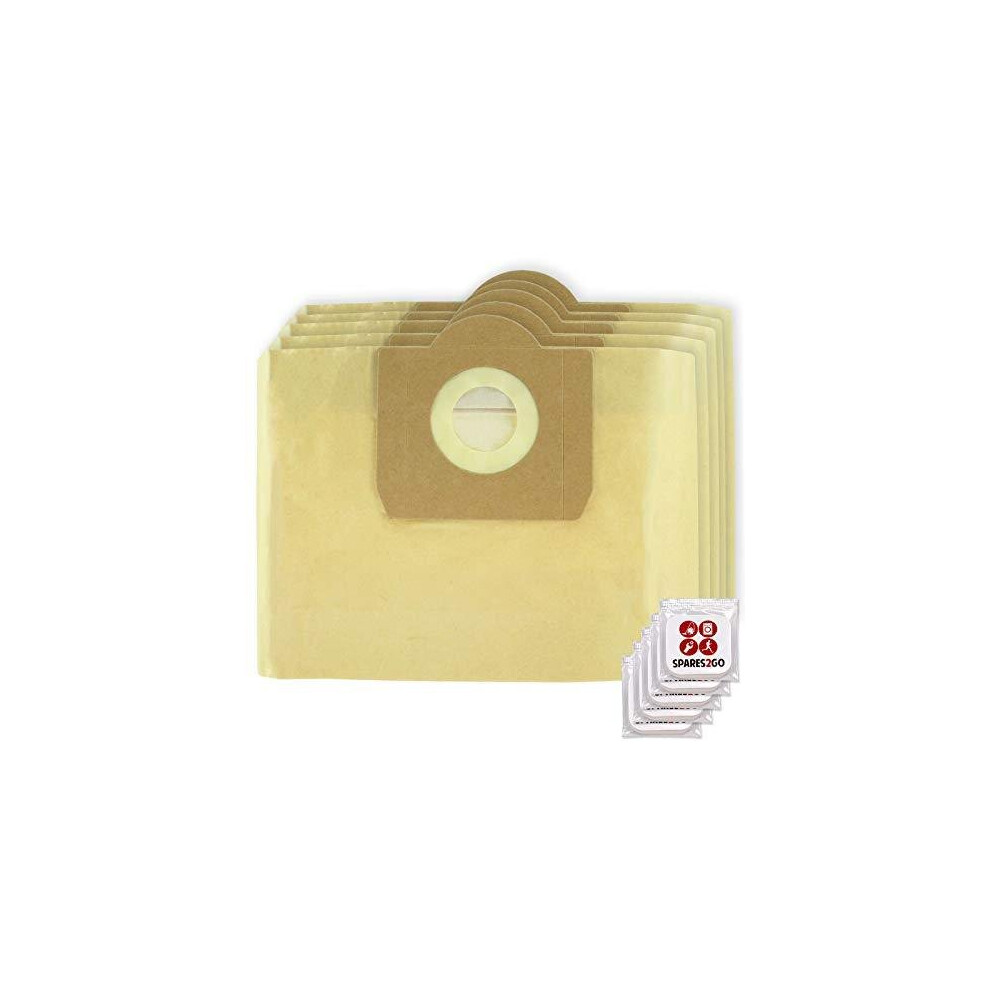 Vacuum Cleaner Dust Bags for Earlex 1100 Wet & Dry Combo, WD1000 Combivac, WD1200P Powervac (Pack of 5 + Freshener Tabs)