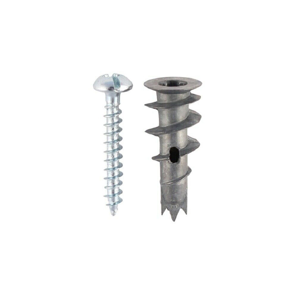Metal Cavity Plasterboard Fixings Speed Fit With Screws Self Drive Plugs 31.5mm Pack Of 5