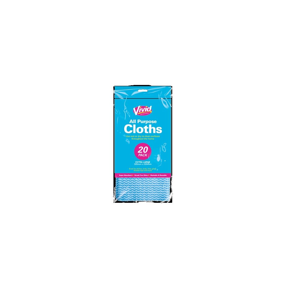 20 Pack All Purpose Cloths Extra Large 320mm x 320mm