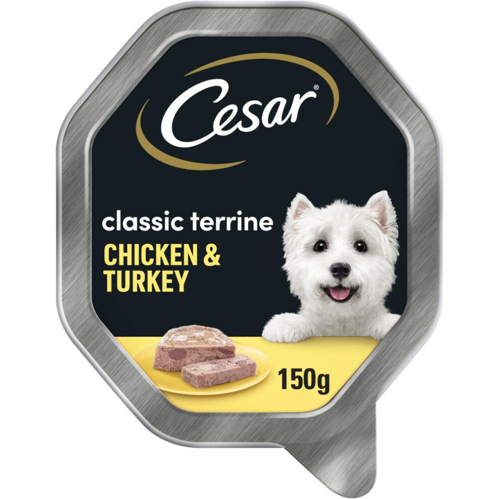 Cesar 14 X 150G Classics Wet Dog Food Trays With Chicken & Turkey In Loaf