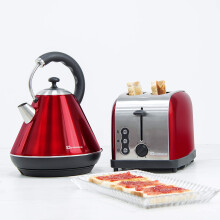 SQ Professional Gems 1.8L Cordless Kettle & 2-Slice Toaster – Stainless Steel Breakfast Set