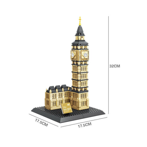890pcs Micro Blocks Big Ben Building World Famous Architectural Model 1