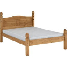 Corona Double 4ft 6inch Bed Frame Low Foot End Distressed Waxed Pine