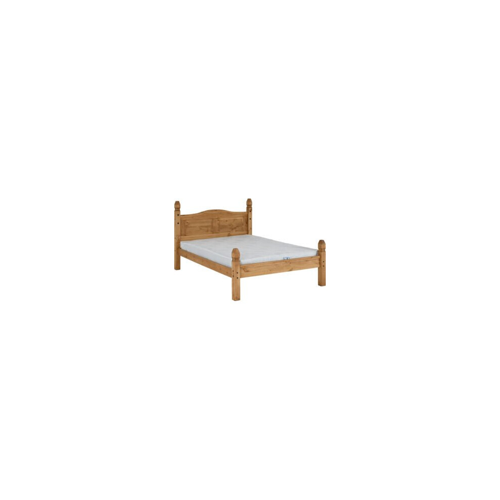Corona  Double 4ft 6inch Bed Frame Low Foot End Distressed Waxed Pine