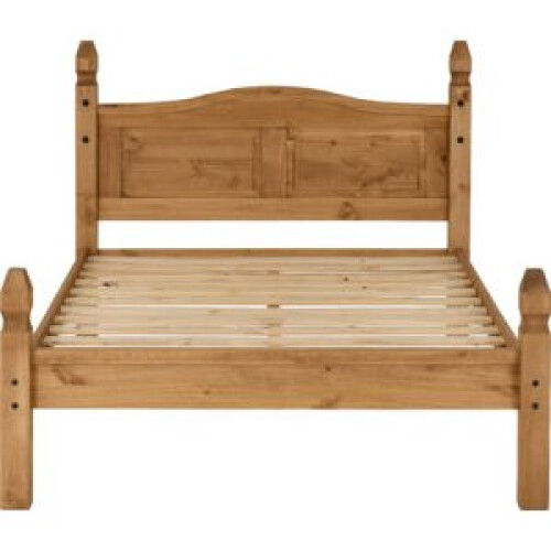 Seconique Corona  Double 4ft 6inch Bed Frame Low Foot End Distressed Waxed Pine 2