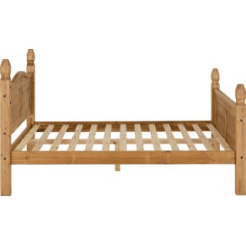 Seconique Corona King 5ft Bed Frame High Foot End Distressed Waxed Pine 2