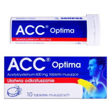 Acc Optima 600mg Cold nad Flu Respiratory Problems 10 effervescent tablets