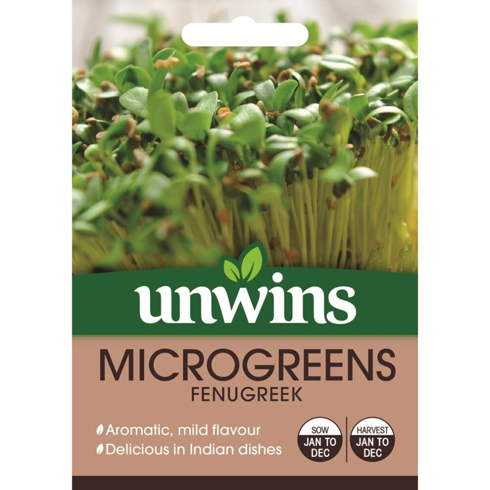 Unwins Grow Your Own Aromatic Flavour Microgreens Fenugreek Veg Seeds