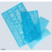 PB-NH-02145 Reusable Plastic Flexible C-thru Roman Lettering Guide Stencil - Set of 4