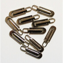 Silver Zip Pulls, Tags, Fasteners with Eyelet - Pack of 10