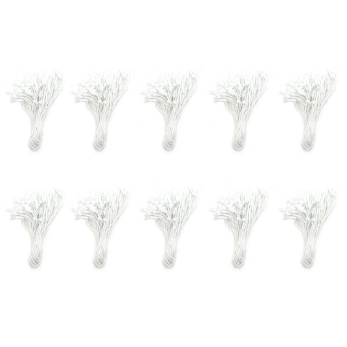 HAND White Easy to Attach Hang Tags, Waxed Nylon String Round Snap Locks 20cm - 500 pcs 1