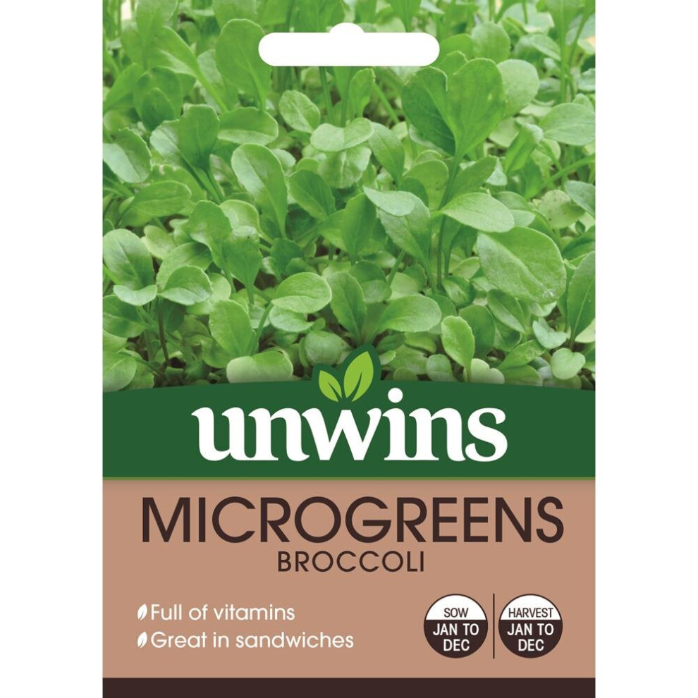Unwins Easily Grow & Harvest Your Own Microgreens Broccoli Veg Seeds
