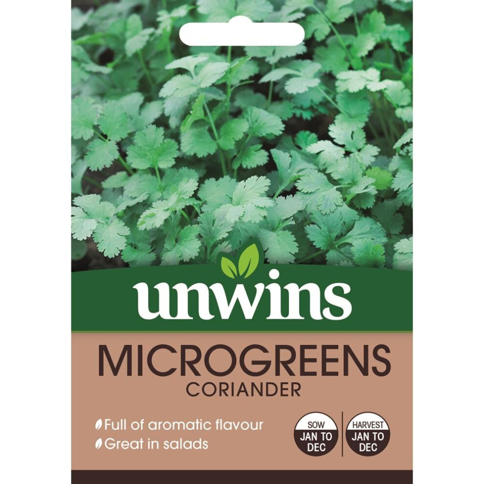 Unwins Grow Your Own Aromatic Flavour Microgreens Coriander Veg Seeds