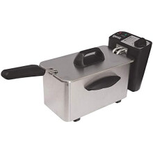IG8015 Igenix Compact Mini Deep Fat Fryer, 1.5L - Stainless Steel, Adjustable Thermostat, Frying Basket, Power & Ready Indicators