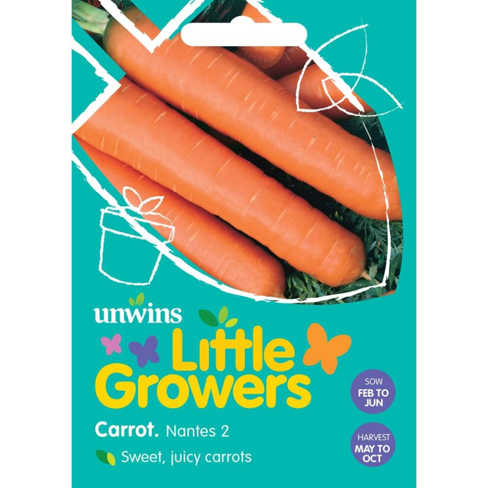Unwins Grow Your Own Little Growers Nantes 2 Carrot Vegetable Seeds