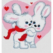 Love Bunnies Cross Stitch Kit 17.5cm x 17cm Luca B183