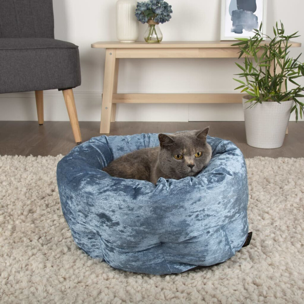 Scruffs Pet Bed Velvet Blue Small Animals Pet Supply Dog Cat Nest Puppy Mat