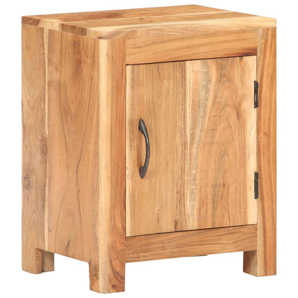 vidaXL Solid Acacia Wood Bedside Cabinet Bedroom Wooden Nightstand Storage