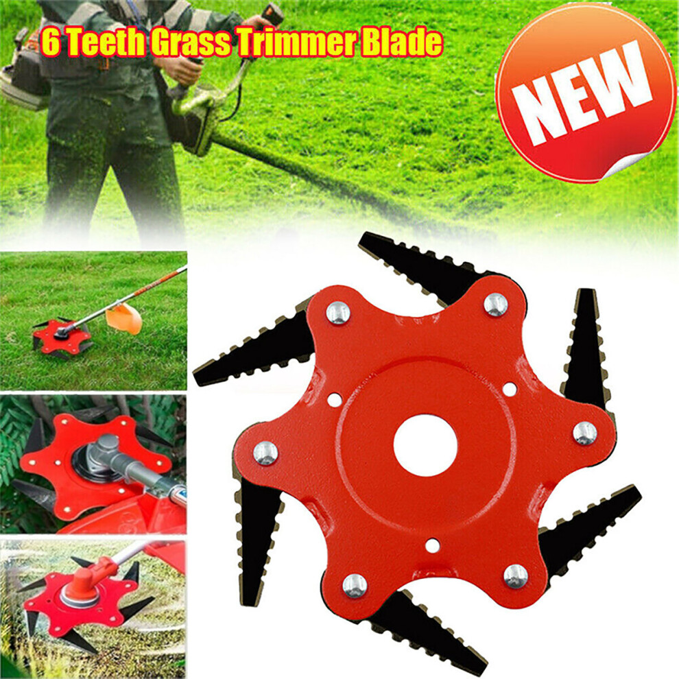 6 Teeth Grass Trimmer Blade Brush Cutter Head Steel Garden Strimmer Mower Tools