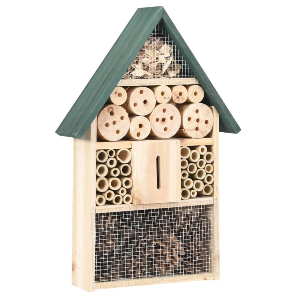 Vidaxl Firwood Insect Hotel 31X10x48 Cm Wooden Garden Wildlife Nesting House