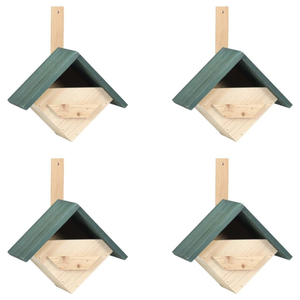 Vidaxl 4X Firwood Bird Houses 24X16x30 Cm Garden Wooden Nesting Habitat House