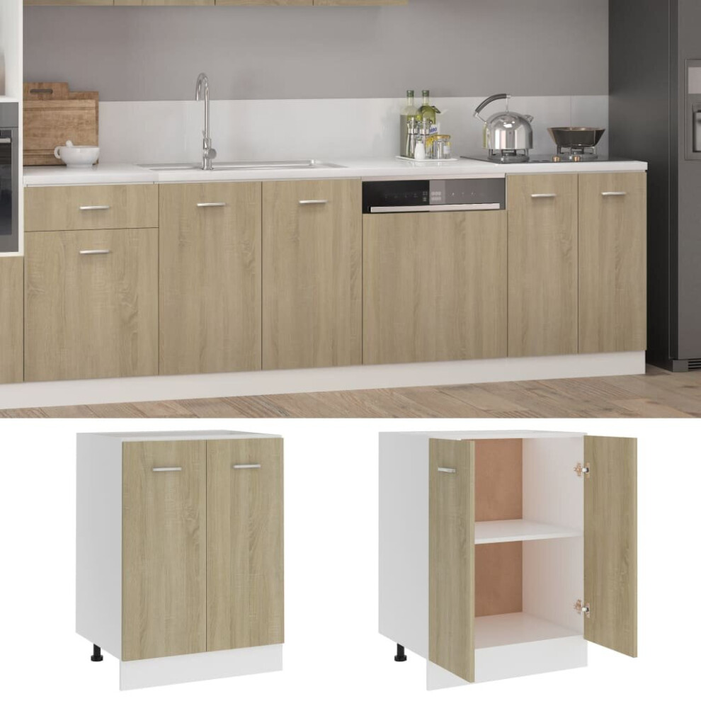 vidaXL Kitchen Cabinet Sonoma Oak Chipboard Cupboard Sideboard Storage Cabinet