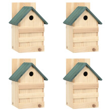 vidaXL 4x Firwood Bird Houses 23x19x33 cm Garden Wooden Nesting Habitat House
