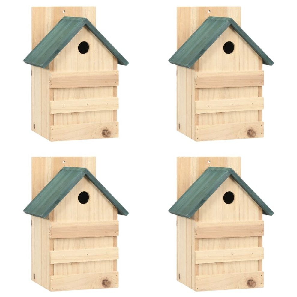 vidaXL 4x Firwood Bird Houses 23x19x33 cm Garden Wooden Nesting Habitat House