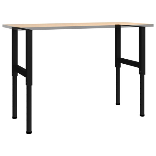VidaXL vidaXL 2x Adjustable Work Bench Frames Metal Black Work Table Leg Furniture 1