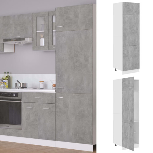 vidaXL Kitchen Concrete Grey Engineered Wood Cupboard Side