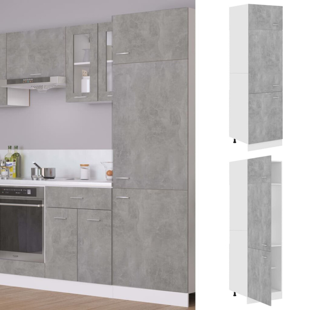 vidaXL Kitchen Cabinet Concrete Grey Chipboard Cupboard Sideboard Side Cabinet