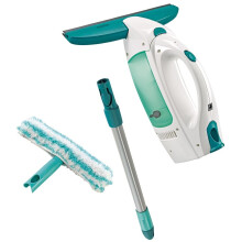 Limpa vidros com cabo e esfregão Leifheit Dry & Clean 51003, conjunto para uma limpeza sem marcas, autonomia de 38min.