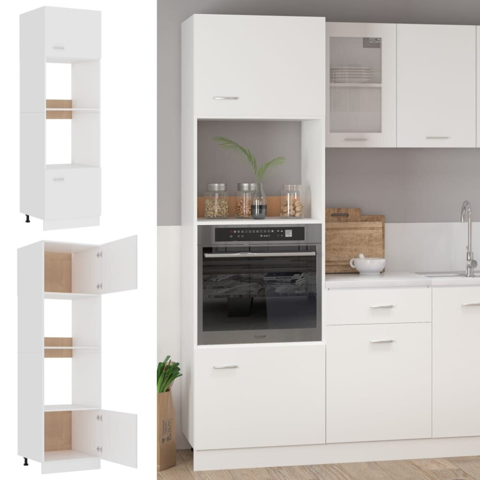 vidaXL Kitchen Cabinet White Chipboard Cupboard Sideboard Storage Side Cabinet