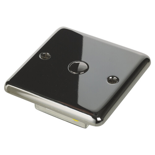 URBN Living (Round Black Nickel ) 1Gang 1Way Wall Touch Light Dimmer Switch Control 2