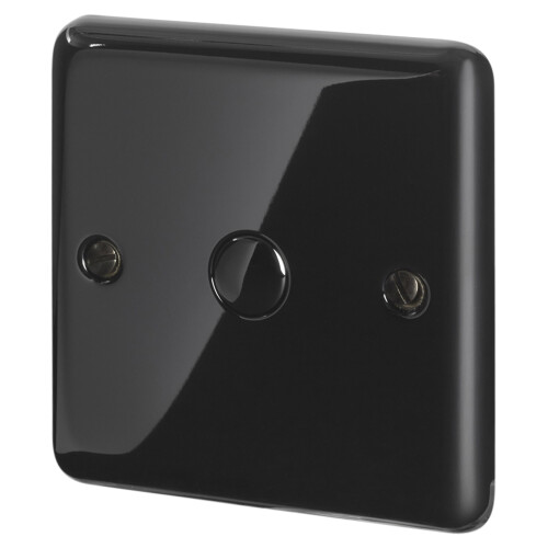 URBN Living (Round Black Nickel ) 1Gang 1Way Wall Touch Light Dimmer Switch Control 1