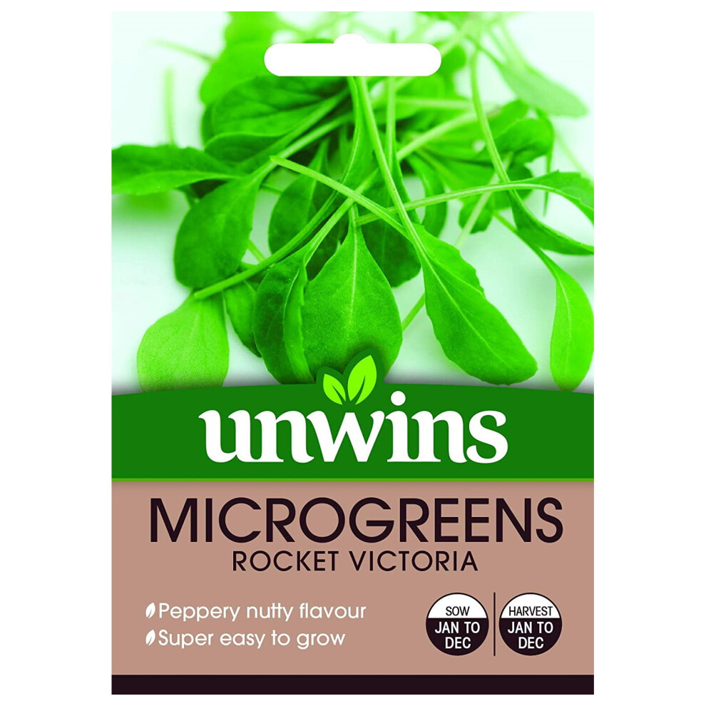 Unwins Grow Your Own Microgreens Rocket Victoria Vegetables Seeds Dark/Purple